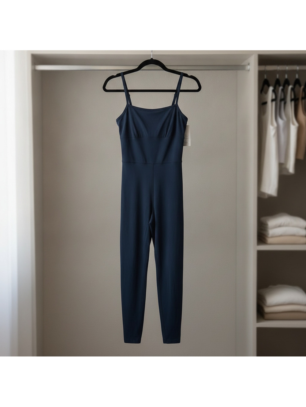 NWT All In Motion Everyday Soft Navy Long Bodysuit Jumpsuit size Small